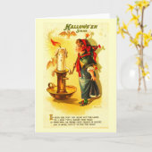 Groet kaart-Vakantie kunst-Vintage Halloween 6 Kaart (Gele Bloem)