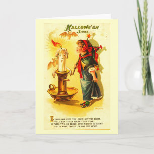 Groet kaart-Vakantie kunst-Vintage Halloween 6 Kaart