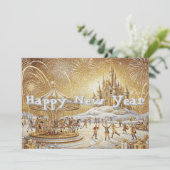 Groet kleur goud  feestdagenkaart (Staand voorkant)