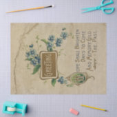  groet met Blauwe Bloemen Ontkoppeling Tissuepapier (Craft)