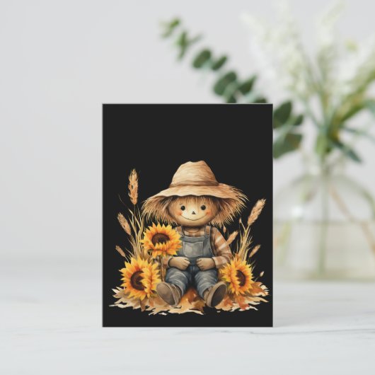 groet met vogelverschrikker briefkaart (Staand voorkant)