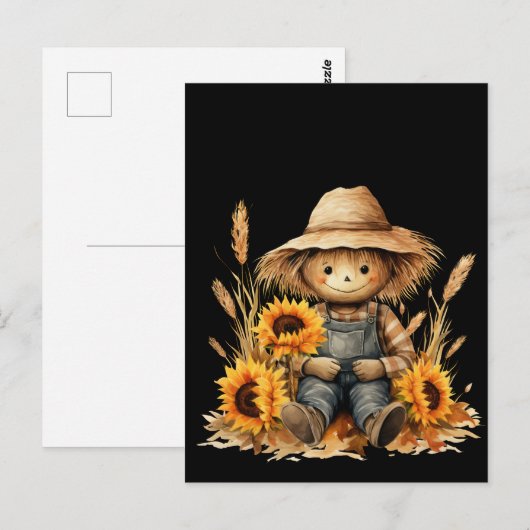 groet met vogelverschrikker briefkaart (Voorkant / Achterkant)