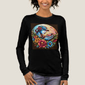 Groet moeders met lange mouwen Tri-Blend shirt (Voorkant)