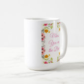 Groet op de Mok van de Floral-Moederdag van twee p (Voorkant rechts)