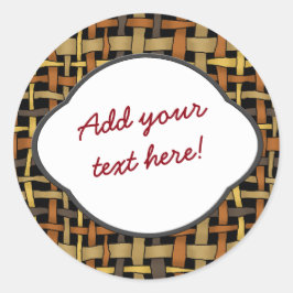  Groet op Natuurlijke Kleuren Burlap Ronde Sticker