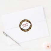 Groet op Natuurlijke Kleuren Burlap Ronde Sticker (Envelop)
