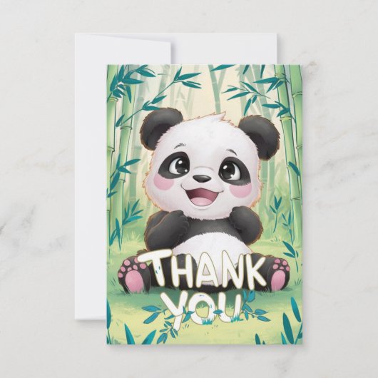  groet Panda Bedankkaart (Voorkant)