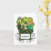 Groet! Proost in het Italiaans voor St. Patrick's  Kaart (Gele Bloem)