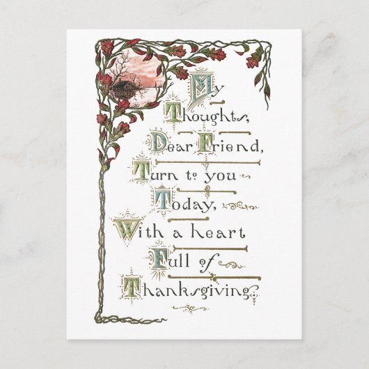 groet Thanksgiving Briefkaart (Voorkant)