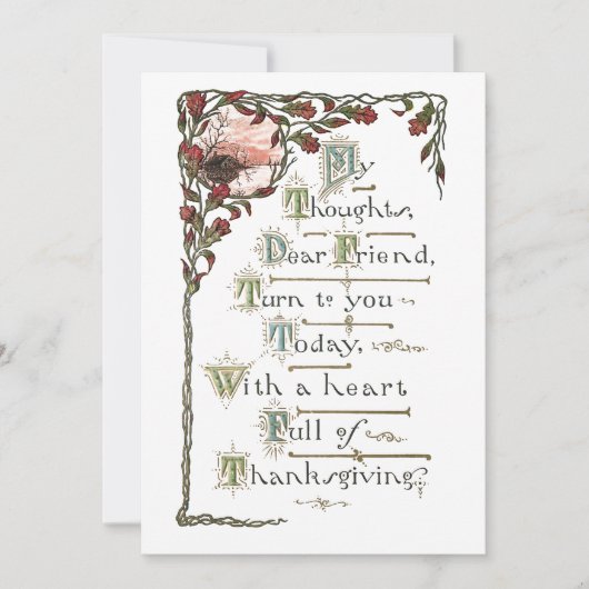 groet Thanksgiving Feestdagenkaart (Voorkant)