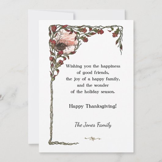   groet Thanksgiving Feestdagenkaart (Achterkant)