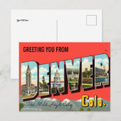  groet u van Denver Colorado Reizen Briefkaart (Voorkant / Achterkant)