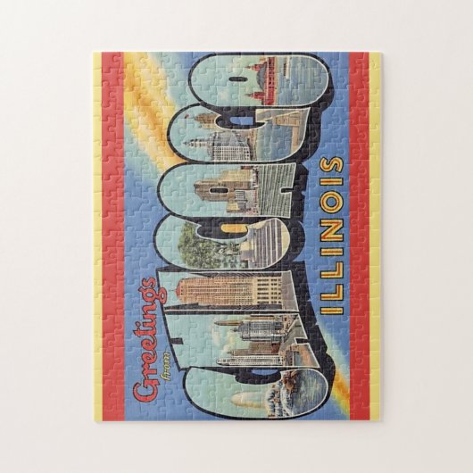  groet uit Chicago Legpuzzel (Verticaal)