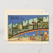 Groet uit Evanston ILL. Ansichtkaart Briefkaart (Voorkant / Achterkant)