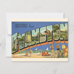 Groet uit Evanston ILL. Ansichtkaart Briefkaart