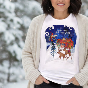 Groet uit het Noordelijke Eland Dorp Tri-Blend Shirt