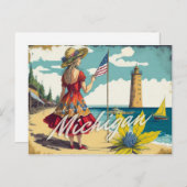 Groet uit Michigan Briefkaart (Voorkant / Achterkant)