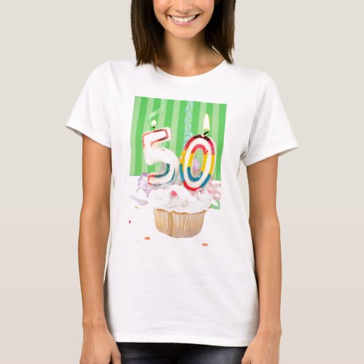 groet van 50e verjaardag t-shirt (Voorkant)