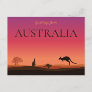 Groet van Austrailia Kangoeroes Reizen Briefkaart