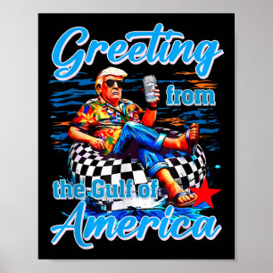 Groet Van De Golf Van Amerika Trump Poster