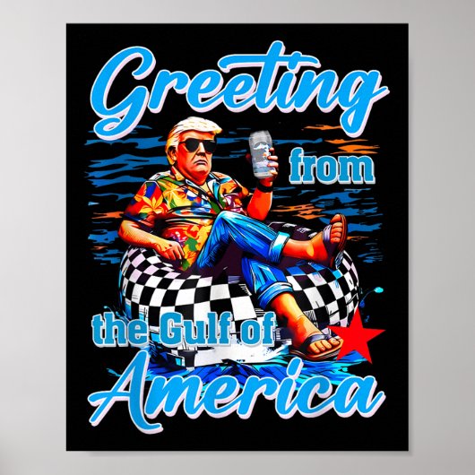Groet Van De Golf Van Amerika Trump Poster (Voorkant)