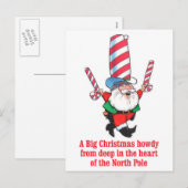 Groet van de Vakantie van Howdy van Kerstmis van Feestdagenkaart (Voorkant / Achterkant)
