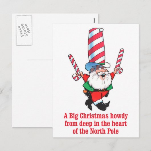 Groet van de Vakantie van Howdy van Kerstmis van Feestdagenkaart (Voorkant / Achterkant)