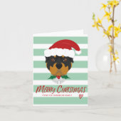 Groet van de Vakantie van Kerstmis van de Hond van Kaart (Gele Bloem)