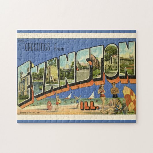 Groet van Evanston ILL 11x14 Legpuzzel (Horizontaal)