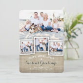 Groet van het gelukkige Vrolijke de Rustieke Feestdagenkaart (Staand voorkant)