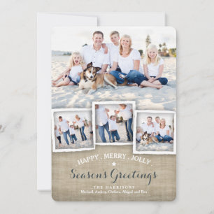 Groet van het gelukkige Vrolijke de Rustieke Feestdagenkaart