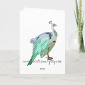 Groet van Kerstmis van de pauw de Zilveren Feestdagen Kaart (Achterkant)