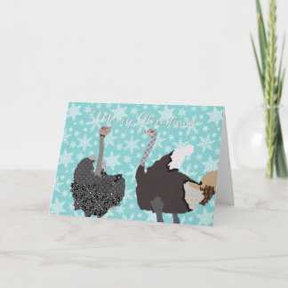 Groet van Kerstmis van de Struisvogel van O de Feestdagen Kaart