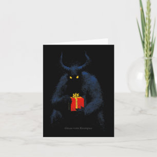 Groet van Krampus Hoorns Kerstvakantie Vintage Kaart