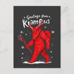 Groet van Krampus Kerstmis Aankondigingskaart