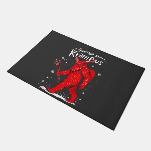 Groet van Krampus Kerstmis Deurmat (Schuin)