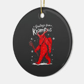 Groet van Krampus Kerstmis  Keramisch Ornament (Links)