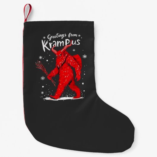 Groet van Krampus Kerstmis Kleine Kerstsok (Voorkant)