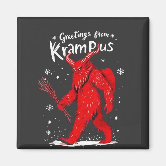 Groet van Krampus Kerstmis Magneet (Voorkant)
