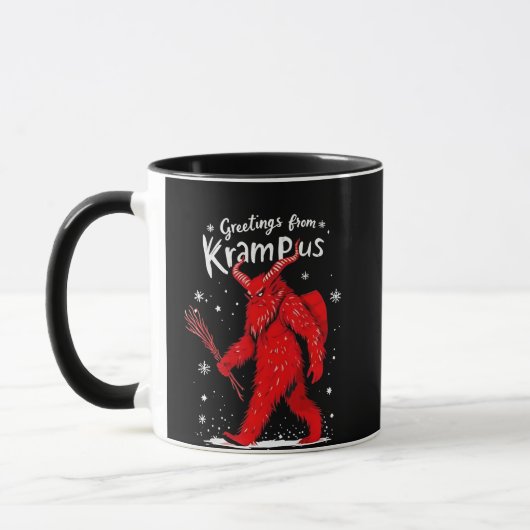 Groet van Krampus Kerstmis  Mok (Links)