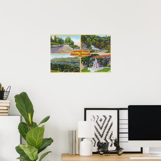 Groet van met Schilderachtig Uitzichten Poster (Thuiskantoor)