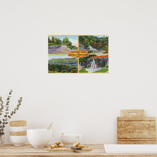 Groet van met Schilderachtig Uitzichten Poster (Keuken)