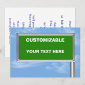 Groet voor signalisatie voor snelwegen - Sjabloon  Kaart (Voorkant / Achterkant)