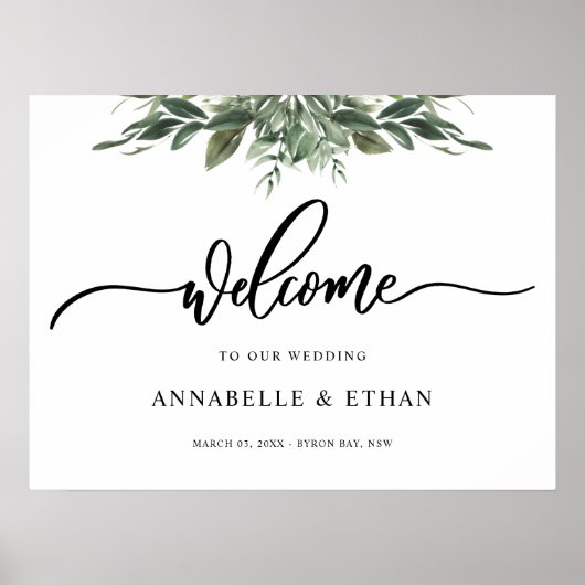 Groetbord met blad poster (Voorkant)