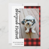 Groeten 1 Foto Red Black Buffalo Pset Feestdagenkaart (Voorkant)