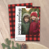 Groeten 1 Foto Red Black Buffalo Pset Feestdagenkaart