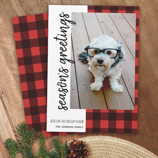 Groeten 1 Foto Red Black Buffalo Pset Feestdagenkaart