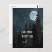 Groeten aan Yuletide - Yule Moon Briefkaart (Voorkant / Achterkant)