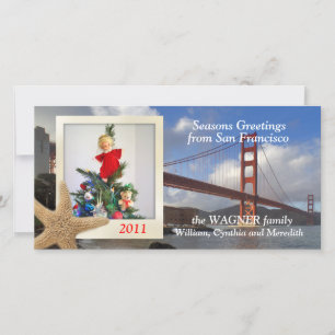 Groeten bij de Golden Gate Bridge Feestdagenkaart