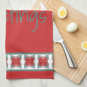Groeten Dishtowel Vakantie Seizoen in Schuur Rood Theedoek (Quarter Fold)